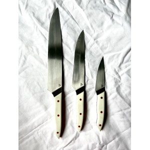 БІЛИЙ КУХАР кухонні ножі ручної роботи майстра студії GARAGE ART, сталь N690™, 60 HRC. Photo 3